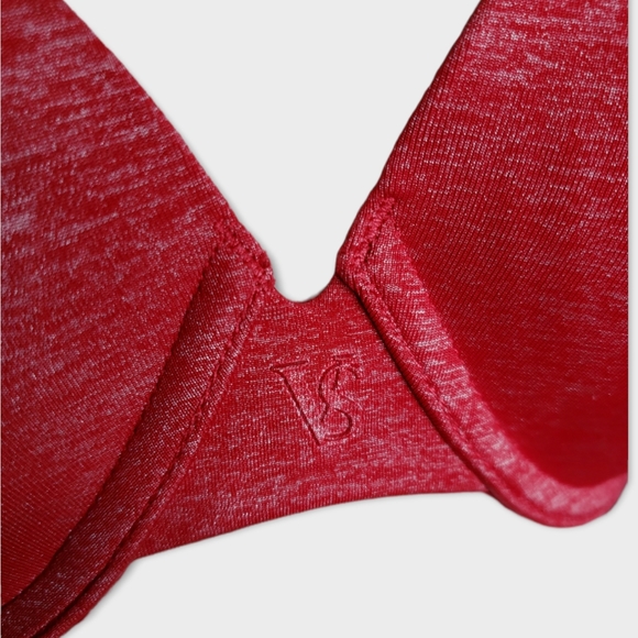Victoria's Secret Uplift Semi Demi Plunge Heathered Red Bra Padded 34DD - Picture 4 of 12